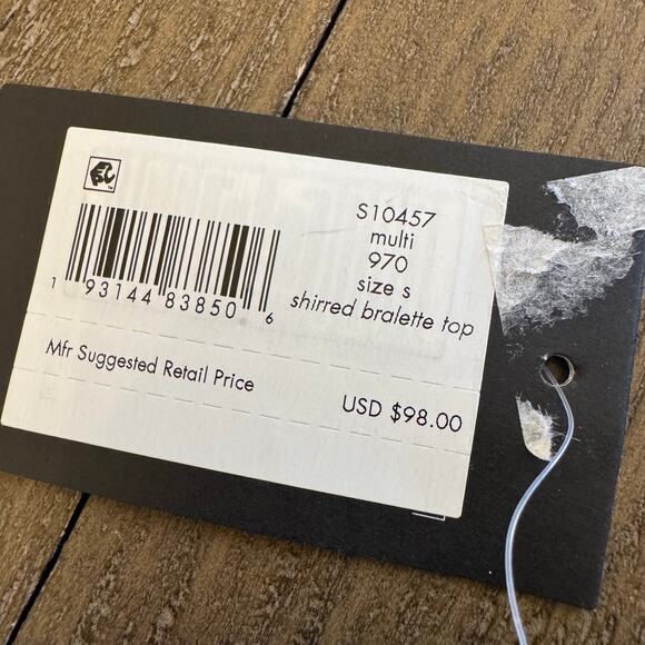 Kate Spade New York NWT Women's Size Small Shirred Smocked Tropical Bikini Top - Picture 5 of 11